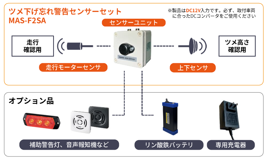 ツメ下げ忘れ警告センサーセット MAS-F2SA