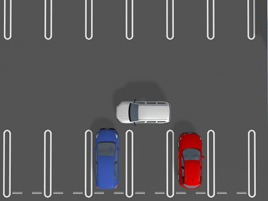 車庫入れ最初停車したい場所に横付けするイラスト